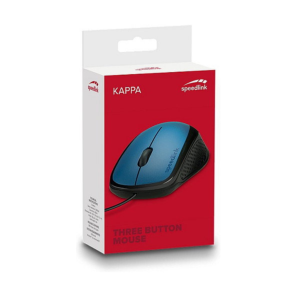 Speedlink KAPPA Ratón Óptico USB para PC, 1000 DPI, Diseño Ergonómico para Mano Derecha, Negro y Azul