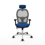 PIQUERAS Y CRESPO Silla de oficina Jorquera con mecanismo Sincro/Traslack, Azul y Gris