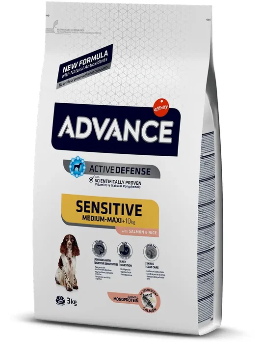 Affinity Advance Canine Adult Sensitv Pienso para Perros Sabor Salmón con Arroz, 3 kg Affinity Advance Canine Adult Sensitv Pienso para Perros Sabor Salmón con Arroz, 3 kg