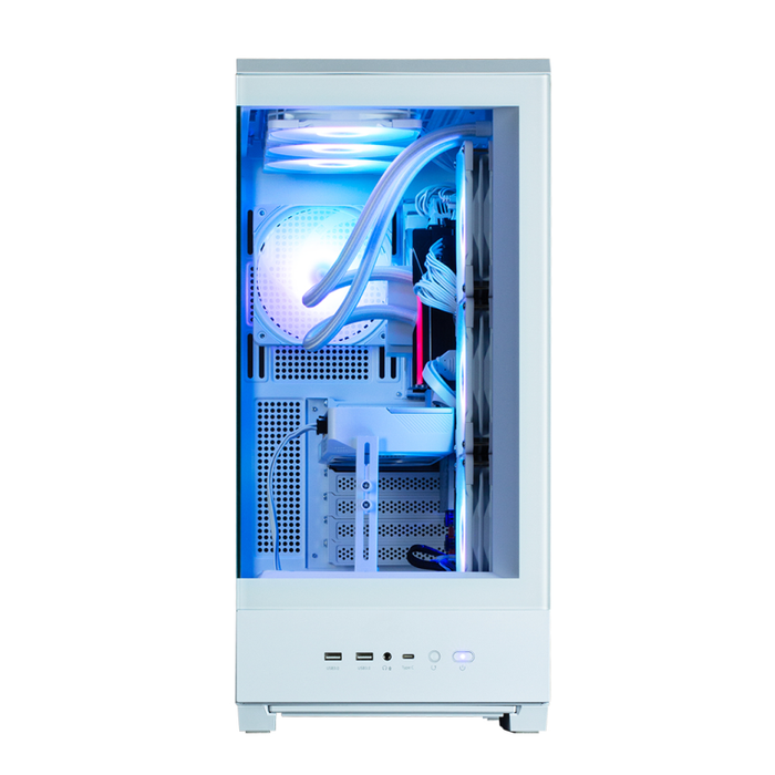 Zalman P50 DS White Midi Tower PC Blanco con Ventana de Vidrio y Iluminación RGB