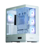 Zalman P50 DS White Midi Tower PC Blanco con Ventana de Vidrio y Iluminación RGB