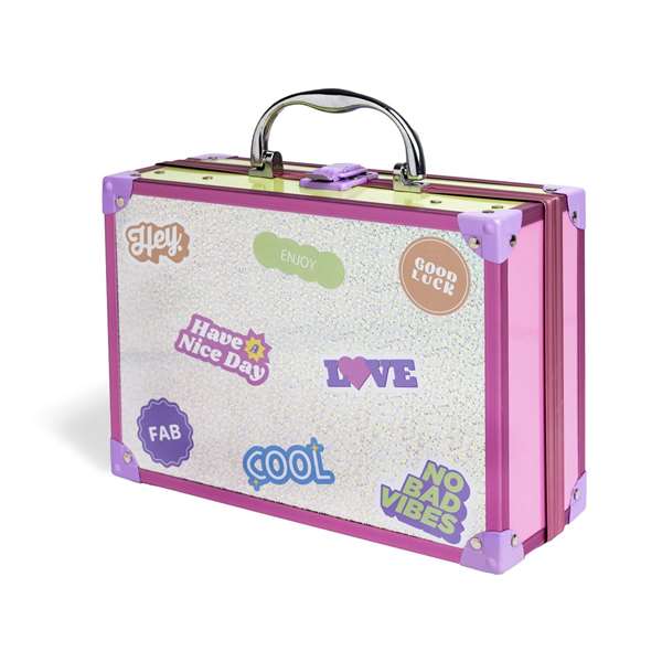 Martinelia Maletin de Belleza Supergirl con Espejo LED 25x19x9 cm Incluye Sombras de Ojos, Esmaltes de Uñas, Brillos de Labios y Separador de Dedos