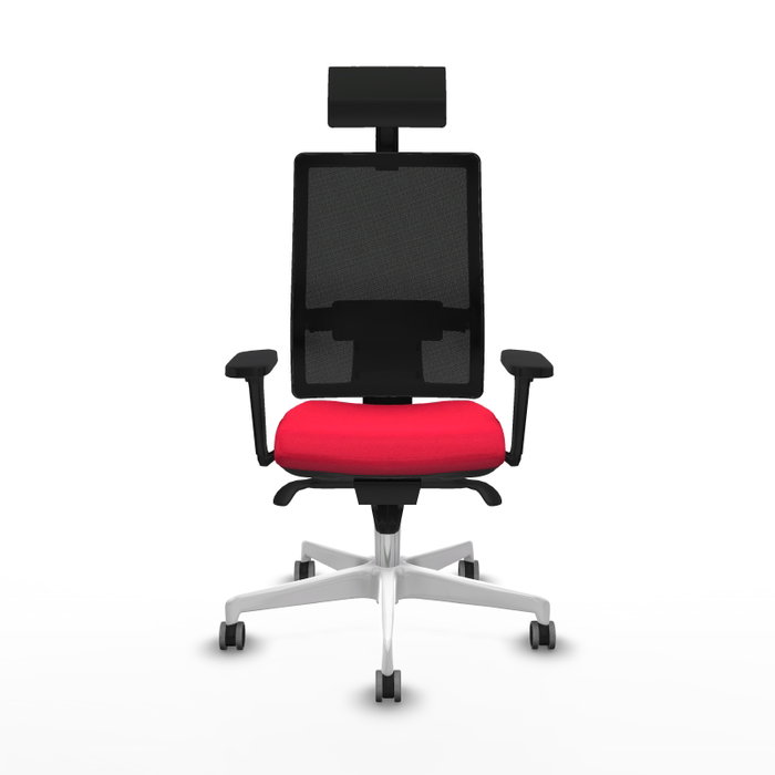 PIQUERAS Y CRESPO Silla de oficina Horna con mecanismo Sincro, Rojo y Negro