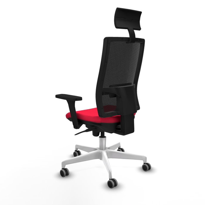 PIQUERAS Y CRESPO Silla de oficina Horna con mecanismo Sincro, Rojo y Negro