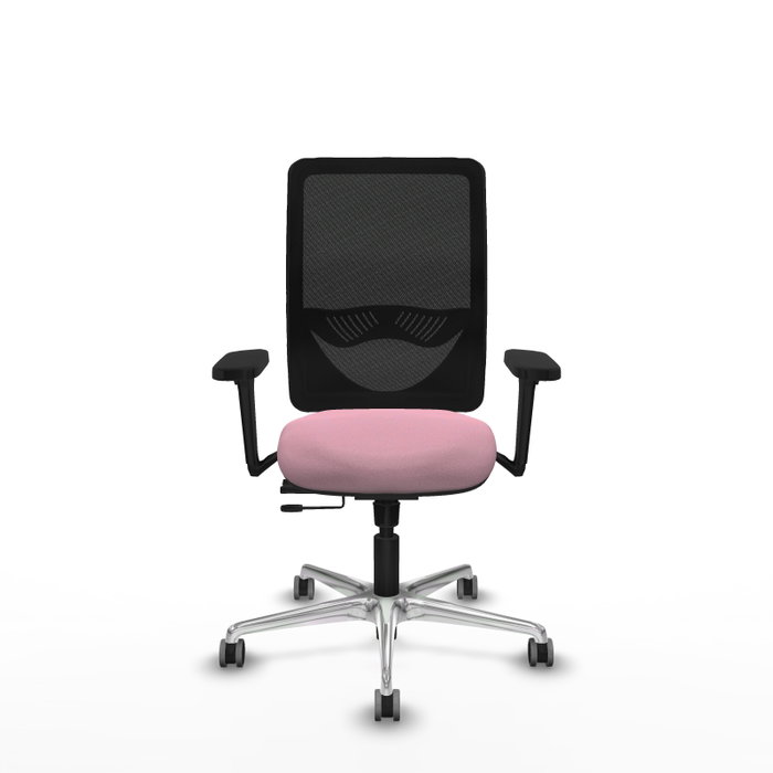 PIQUERAS Y CRESPO Silla de oficina Zulema Rosa y Negro con mecanismo Sincro/Traslack