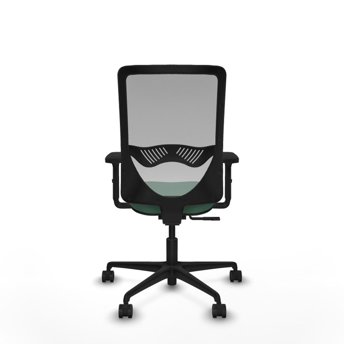 PIQUERAS Y CRESPO Silla de oficina Zulema, Mecanismo Sincro, Verde esmeralda/Gris