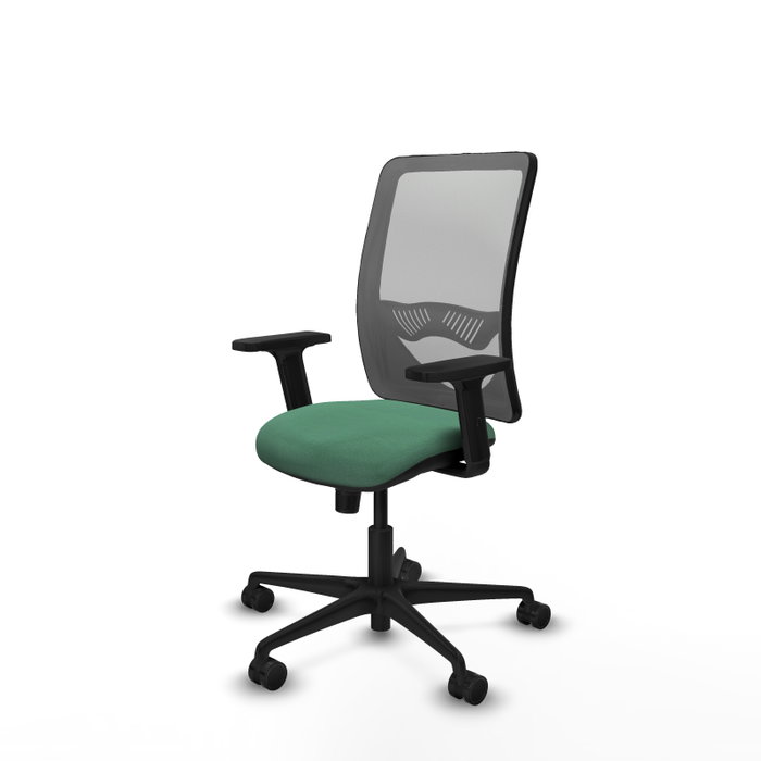 PIQUERAS Y CRESPO Silla de oficina Zulema, Mecanismo Sincro, Verde esmeralda/Gris