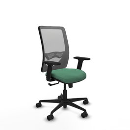 PIQUERAS Y CRESPO Silla de oficina Zulema con Mecanismo Sincro, Verde esmeralda y Gris