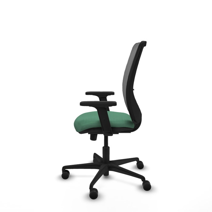 PIQUERAS Y CRESPO Silla de oficina Zulema, Mecanismo Sincro, Verde esmeralda/Gris