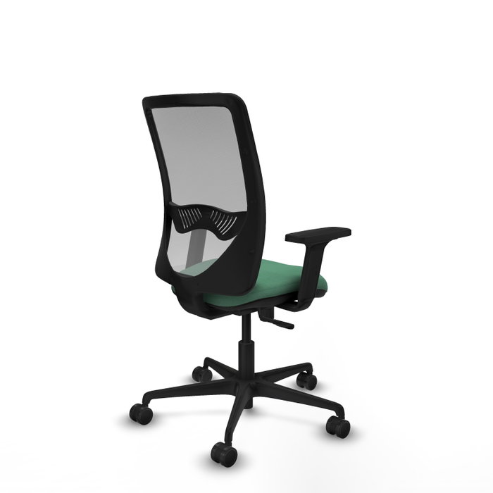 PIQUERAS Y CRESPO Silla de oficina Zulema, Mecanismo Sincro, Verde esmeralda/Gris