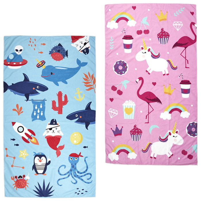 Jet Lag Toalla Infantil 120x60 cm con Dibujos de Fantasía Surtidos