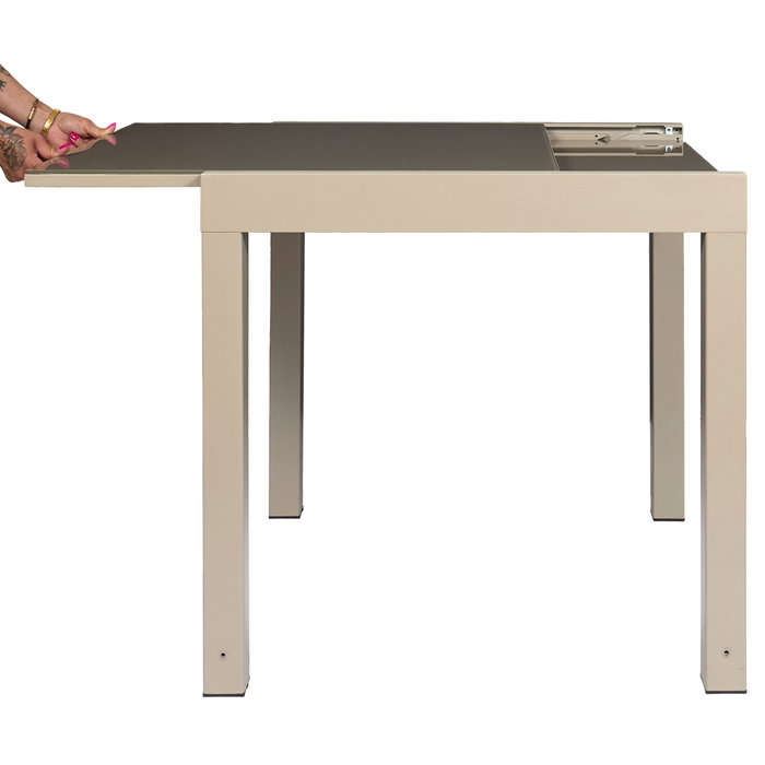 Home Deco Factory Mesa Extensible Beige Haria 80-160x80 cm (4-6 personas)