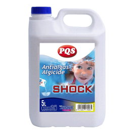 PQS Antialgas Choque Líquido 5 l para Piscinas, Previene y Elimina Algas, No Modifica pH, Sin Residuos ni Espuma
