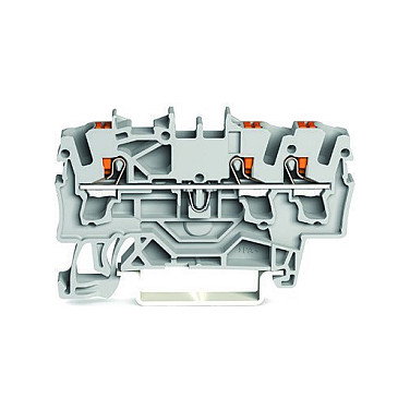 WAGO 2202-1301 Terminal de paso de 3 polos, gris, 2,5 mm² WAGO 2202-1301 Terminal de paso de 3 polos, gris, 2,5 mm²