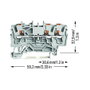 WAGO 2202-1301 Terminal de paso de 3 polos, gris, 2,5 mm²