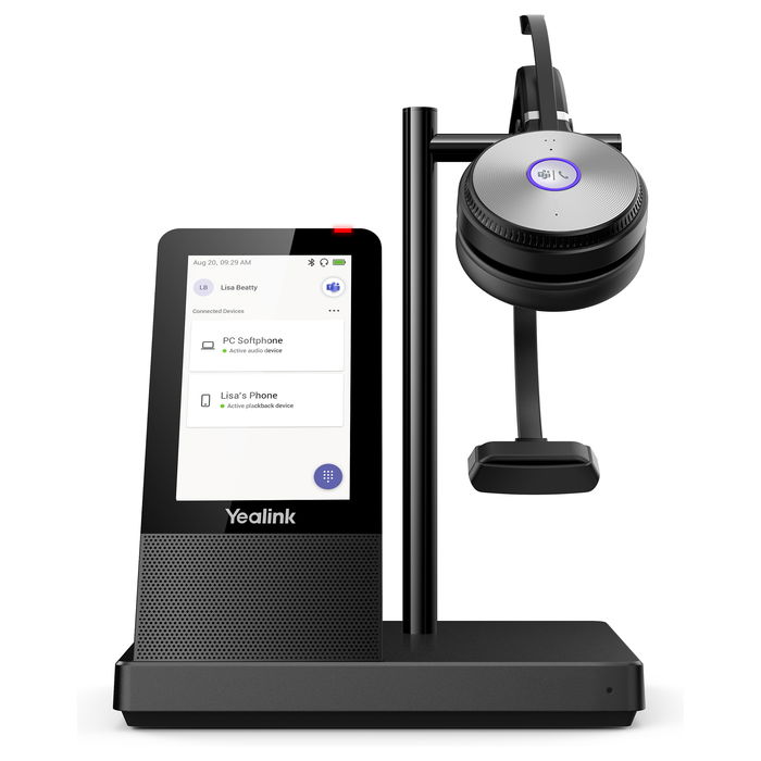 Yealink WH66 Mono Auricular DECT inalámbrico con estación base para Microsoft Teams, Diadema supraaural binaural, Negro