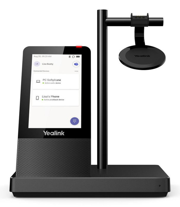 Yealink WH66 Mono Auricular DECT inalámbrico con estación base para Microsoft Teams, Diadema supraaural binaural, Negro
