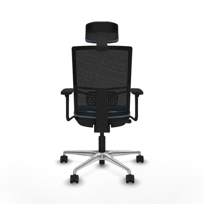 PIQUERAS Y CRESPO Silla de oficina Yunquera con mecanismo Sincro/Traslack, Azul cielo y Negro