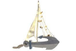 DKD Home Decor Figura Barco Azul Blanco 5.5 x 41.5 x 41.5 cm