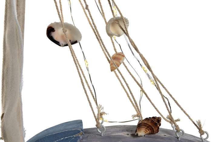 DKD Home Decor Figura Barco Azul Blanco 5.5 x 41.5 x 41.5 cm