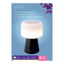 Lumineo Lámpara LED con altavoz Bluetooth recargable, 22,5 cm, Blanco/negro