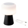 Lumineo Lámpara LED con altavoz Bluetooth recargable, 22,5 cm, Blanco/negro