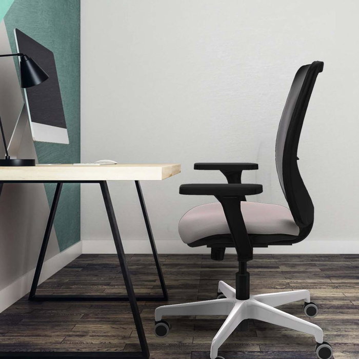 PIQUERAS Y CRESPO Silla de oficina Zulema con mecanismo Sincro, Blanco y Gris PIQUERAS Y CRESPO Silla de oficina Zulema con mecanismo Sincro, Blanco y Gris