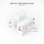 NANO CABLE Cargador de Pared 20W con USB-C PD y USB-A QC Blanco 10.10.2007