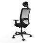 PIQUERAS Y CRESPO Silla de oficina Zulema con mecanismo Sincro, Negro/Blanco