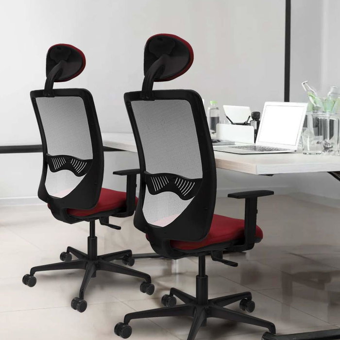 PIQUERAS Y CRESPO Silla de oficina Zulema con mecanismo Sincro, Negro/Blanco