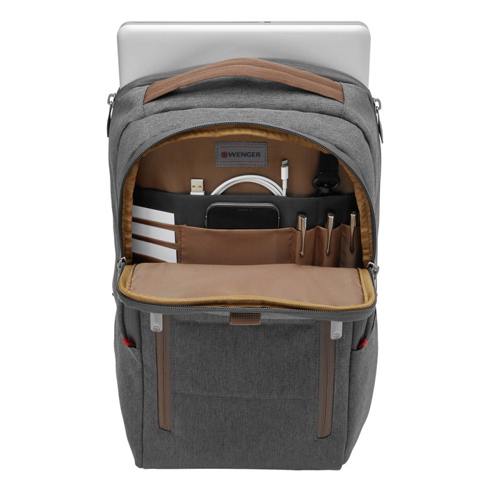 Wenger City Upgrade Mochila para Portátil de 16 pulgadas con Bolso Cruzado Gris