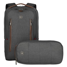 Wenger City Upgrade Mochila para Portátil de 16 Pulgadas con Bolso Cross Body Gris