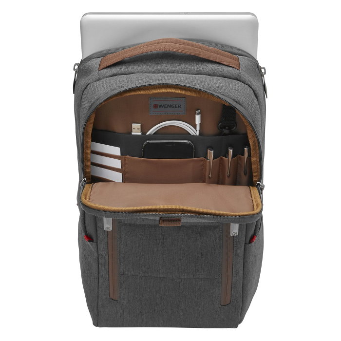 Wenger City Upgrade Mochila para Portátil de 16 Pulgadas con Bolso Cross Body Gris