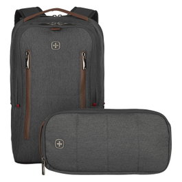 Wenger City Upgrade Mochila para Portátil de 16 Pulgadas con Bolso Cross Body Gris