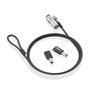 Aisens Cable de Seguridad Nano ASLK-D45K06-BK con Llave, 1.5m, Negro