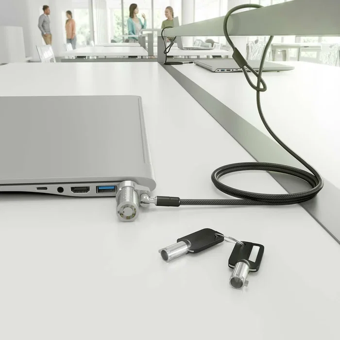 Aisens Cable de Seguridad Tipo NANO con Llave, 1.5m, Negro