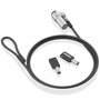 Aisens Cable de Seguridad Nano ASLK-D45K06-BK con Llave, 1.5m, Negro