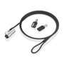 Aisens Cable de Seguridad Nano ASLK-D45K06-BK con Llave, 1.5m, Negro