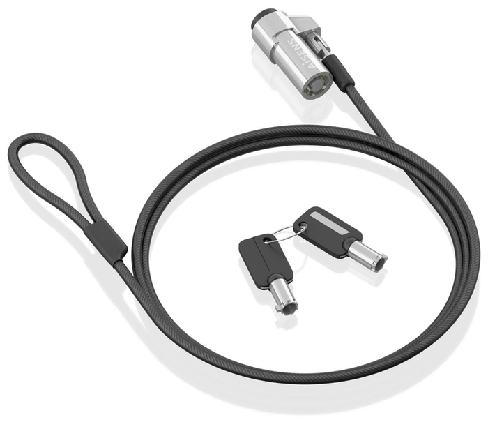 Aisens Cable de Seguridad Nano ASLK-D45K06-BK con Llave, 1.5m, Negro