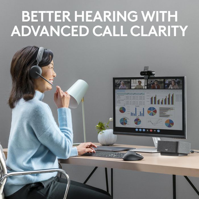 Logitech Zone Wireless 2 Auriculares Inalámbricos con Cancelación de Ruido Híbrida y Micrófono para Videollamadas y Negocios