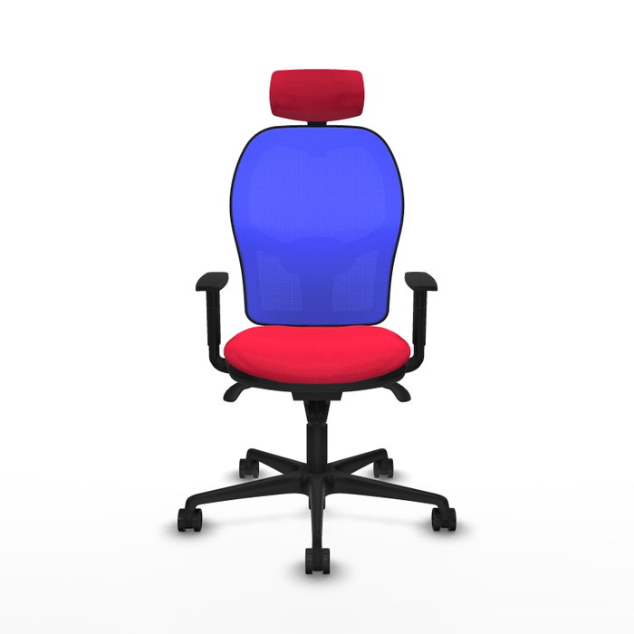 PIQUERAS Y CRESPO Silla de oficina Jorquera con mecanismo Sincro, asiento Rojo y malla Azul PIQUERAS Y CRESPO Silla de oficina Jorquera con mecanismo Sincro, asiento Rojo y malla Azul