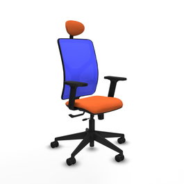 PIQUERAS Y CRESPO Silla de oficina Motilla Naranja y Azul