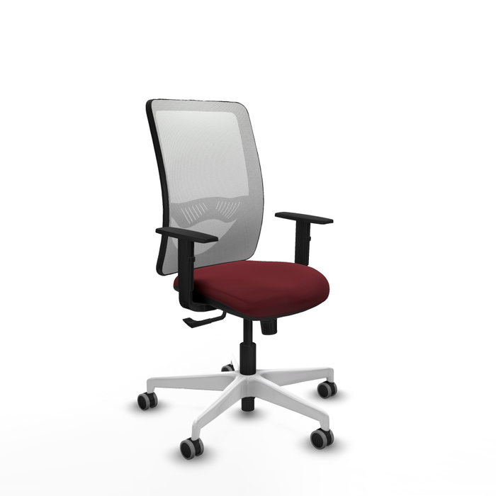 PIQUERAS Y CRESPO Silla de oficina Zulema con mecanismo Sincro, Granate y Blanco PIQUERAS Y CRESPO Silla de oficina Zulema con mecanismo Sincro, Granate y Blanco