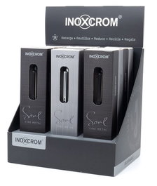 INOXCROM Bolígrafo Soul Fine Metal Expositor de 12 unidades (6 Brushed y 6 Gunmetal)