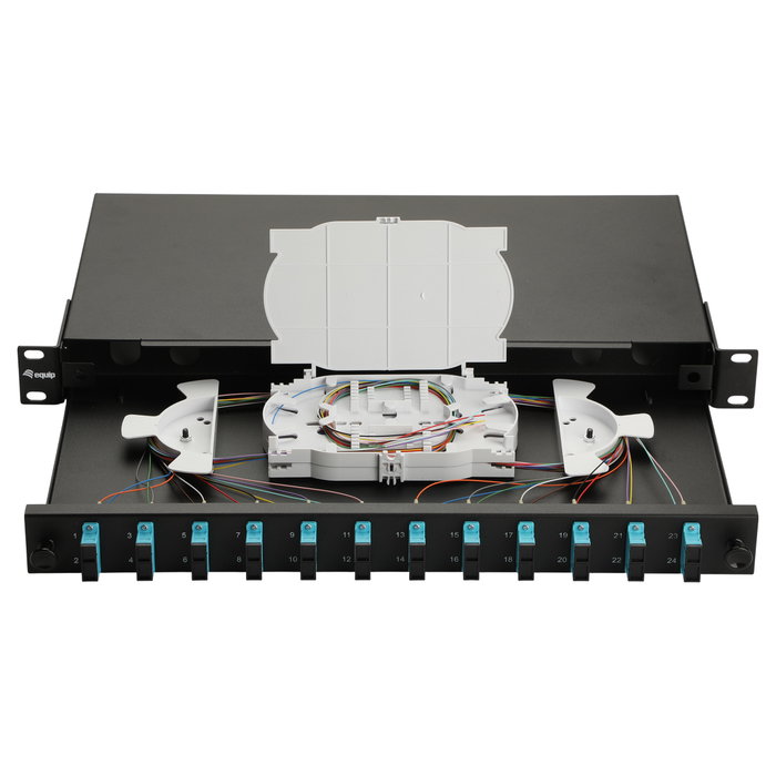EQUIP Panel de empalme de fibra óptica 12 puertos SC-Duplex OM3 1U EQUIP Panel de empalme de fibra óptica 12 puertos SC-Duplex OM3 1U