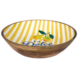 Home Deco Factory Ensaladera de Madera de Mango 33 cm Amarillo Dolce Vita