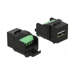 DeLOCK 86386 Módulo Keystone USB A Hembra a Terminal Negro