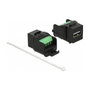 DeLOCK 86386 Módulo Keystone USB A Hembra a Terminal Negro