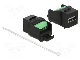 DeLOCK 86386 Módulo Keystone USB 2.0 A Hembra para Terminal de Bloque Negro