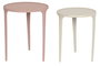DKD Home Decor Set de 2 Mesitas Auxiliares de Aluminio Rosa y Beige